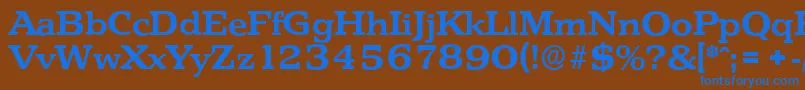 フォントPenthouseserialBold – 茶色の背景に青い文字