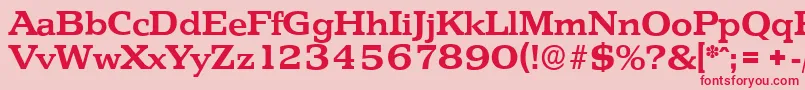 PenthouseserialBold-Schriftart – Rote Schriften auf rosa Hintergrund