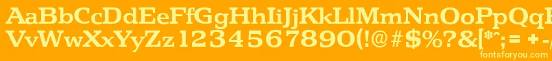 PenthouseserialBold Font – Yellow Fonts on Orange Background