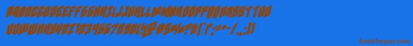 Galaxyforceexpandital Font – Brown Fonts on Blue Background