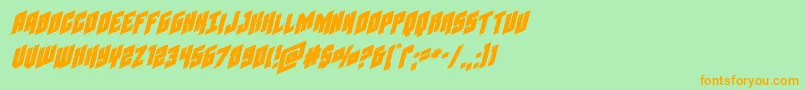 Galaxyforceexpandital Font – Orange Fonts on Green Background