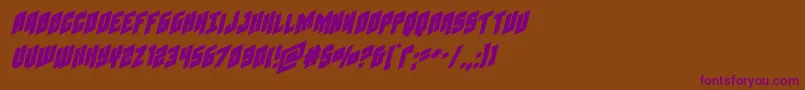 Galaxyforceexpandital Font – Purple Fonts on Brown Background