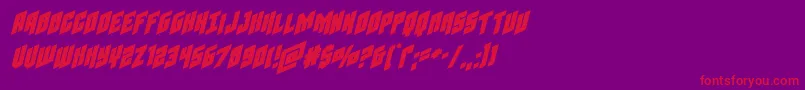 Galaxyforceexpandital Font – Red Fonts on Purple Background