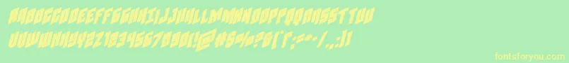 Galaxyforceexpandital Font – Yellow Fonts on Green Background