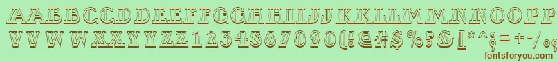 ADexterotldecordv3D Font – Brown Fonts on Green Background