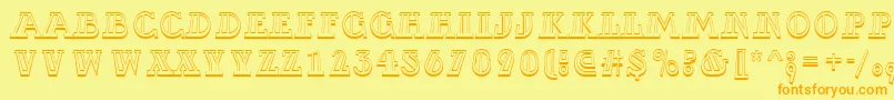 ADexterotldecordv3D Font – Orange Fonts on Yellow Background