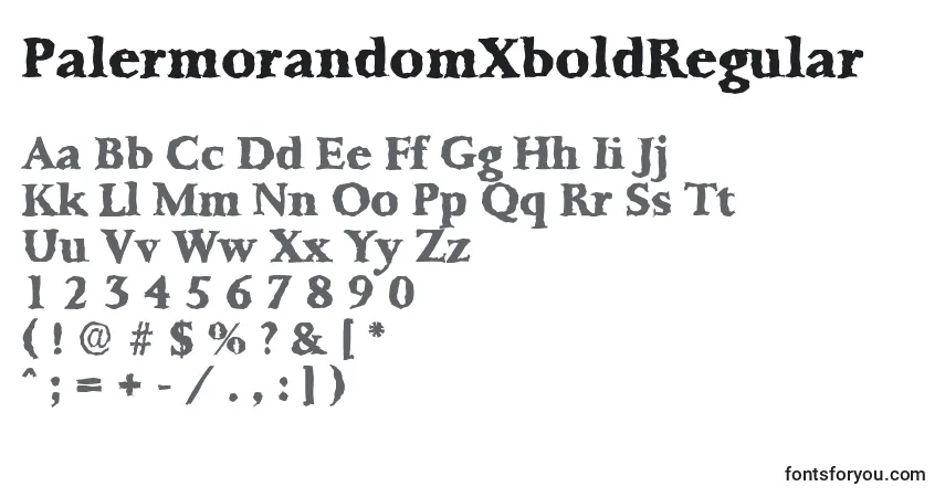 Czcionka PalermorandomXboldRegular – alfabet, cyfry, specjalne znaki