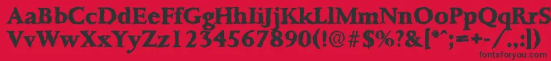 Шрифт PalermorandomXboldRegular – чёрные шрифты на красном фоне
