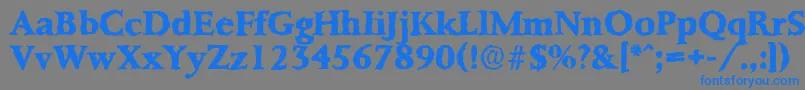 PalermorandomXboldRegular Font – Blue Fonts on Gray Background