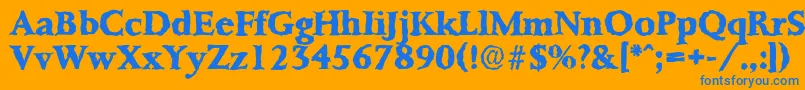 PalermorandomXboldRegular Font – Blue Fonts on Orange Background