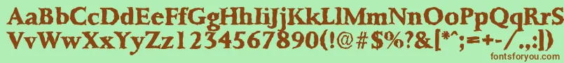 PalermorandomXboldRegular Font – Brown Fonts on Green Background