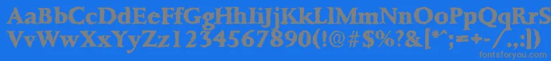 PalermorandomXboldRegular Font – Gray Fonts on Blue Background