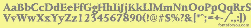 PalermorandomXboldRegular Font – Gray Fonts on Yellow Background