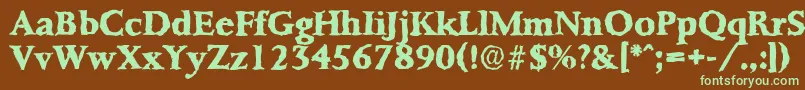 More about PalermorandomXboldRegular Font PalermorandomXboldRegular Font – Green Fonts on Brown Background