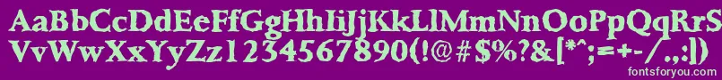 PalermorandomXboldRegular Font – Green Fonts on Purple Background