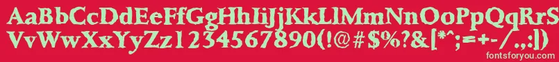 PalermorandomXboldRegular Font – Green Fonts on Red Background