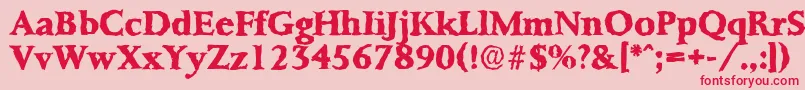 フォントPalermorandomXboldRegular – ピンクの背景に赤い文字
