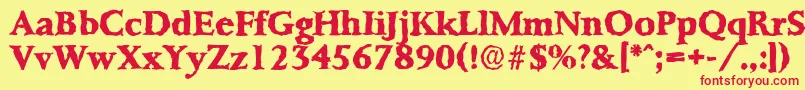 PalermorandomXboldRegular Font – Red Fonts on Yellow Background