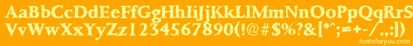 PalermorandomXboldRegular Font – Yellow Fonts on Orange Background