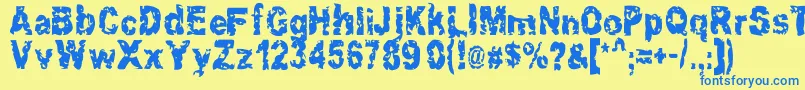 More about Hacknslash Font Hacknslash Font – Blue Fonts on Yellow Background