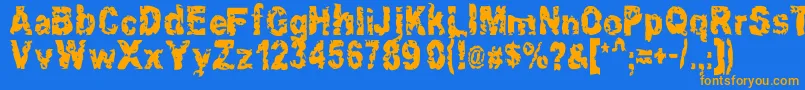 Hacknslash Font – Orange Fonts on Blue Background