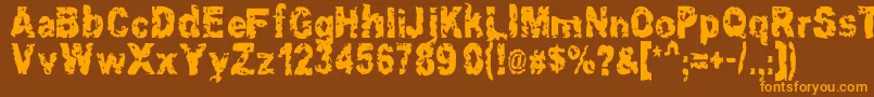 Hacknslash Font – Orange Fonts on Brown Background