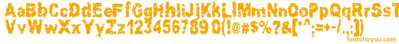 Fonte Hacknslash – fontes laranjas em um fundo branco