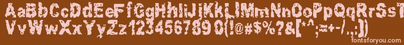 More about Hacknslash Font Hacknslash Font – Pink Fonts on Brown Background
