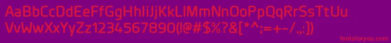 フォントPlanerDemibold – 紫の背景に赤い文字