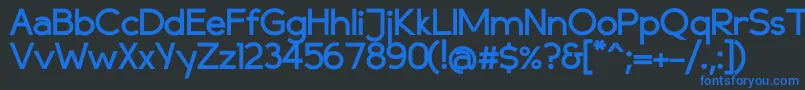 フォントCompassbold – 黒い背景に青い文字