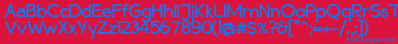 フォントCompassbold – 赤い背景に青い文字