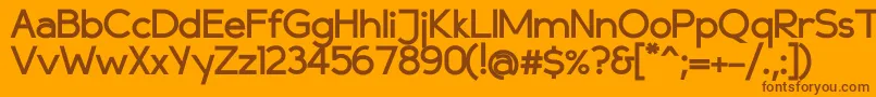 Compassbold-Schriftart – Braune Schriften auf orangefarbenem Hintergrund