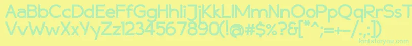 Fonte Compassbold – fontes verdes em um fundo amarelo