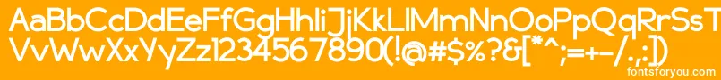 フォントCompassbold – オレンジの背景に白い文字