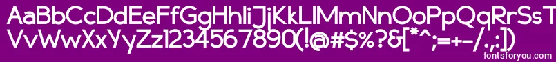 Compassbold-fontti – valkoiset fontit violetilla taustalla