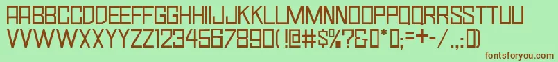 SimplySquareJl Font – Brown Fonts on Green Background