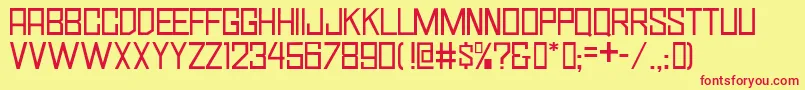 SimplySquareJl Font – Red Fonts on Yellow Background