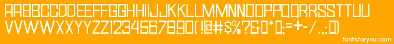 SimplySquareJl-Schriftart – Weiße Schriften auf orangefarbenem Hintergrund