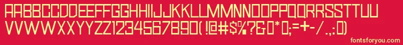 SimplySquareJl Font – Yellow Fonts on Red Background