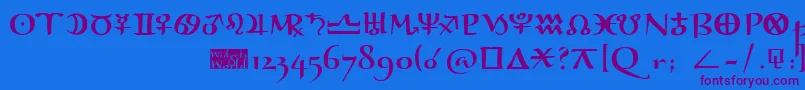 Astroganza Font – Purple Fonts on Blue Background