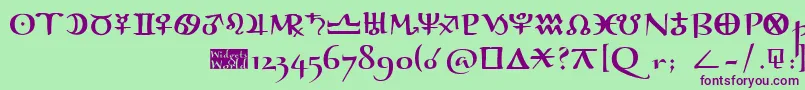 Шрифт Astroganza – фиолетовые шрифты на зелёном фоне