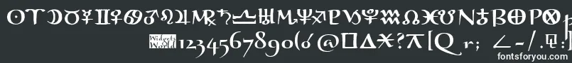 フォントAstroganza – 黒い背景に白い文字