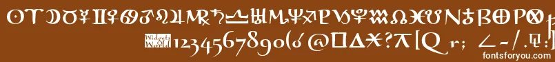 フォントAstroganza – 茶色の背景に白い文字