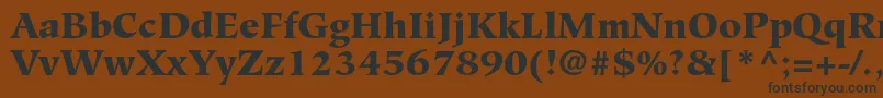 フォントHiroshigestdBlack – 黒い文字が茶色の背景にあります