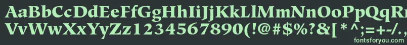 フォントHiroshigestdBlack – 黒い背景に緑の文字