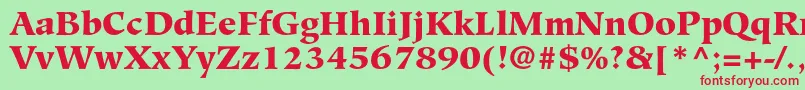 HiroshigestdBlack Font – Red Fonts on Green Background