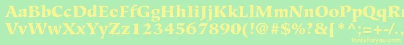 HiroshigestdBlack Font – Yellow Fonts on Green Background