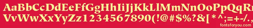 HiroshigestdBlack Font – Yellow Fonts on Red Background