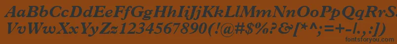 フォントTerminusBlackSsiBoldItalic – 黒い文字が茶色の背景にあります