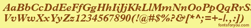 TerminusBlackSsiBoldItalic Font – Brown Fonts on Yellow Background